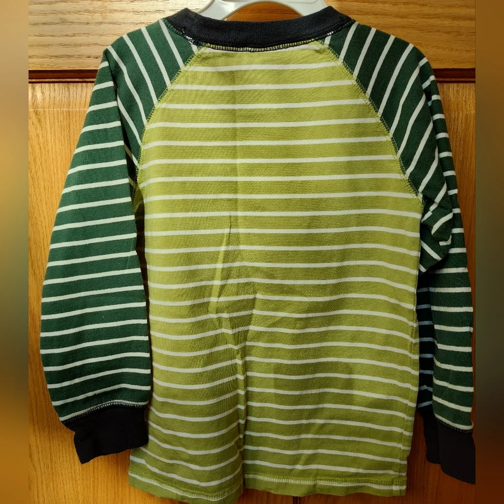Gymboree 4T Green Striped Dog Shirt
